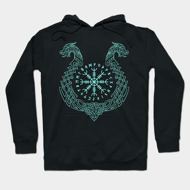 Helm of Awe (Ægishjálmr ) Symbol of Protection & Victory Hoodie by Lamink